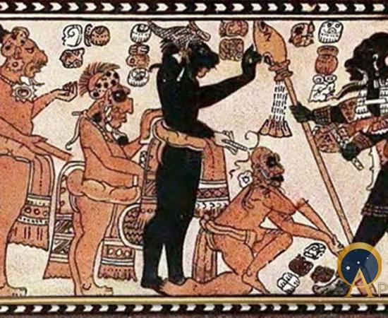 Design on Vase from Chama representing Mayan Deities