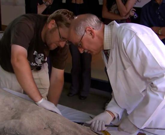 Opening the Medieval Stone Coffin at Richard III Burial Site. Source: YouTube Screenshot / University of Leicester.