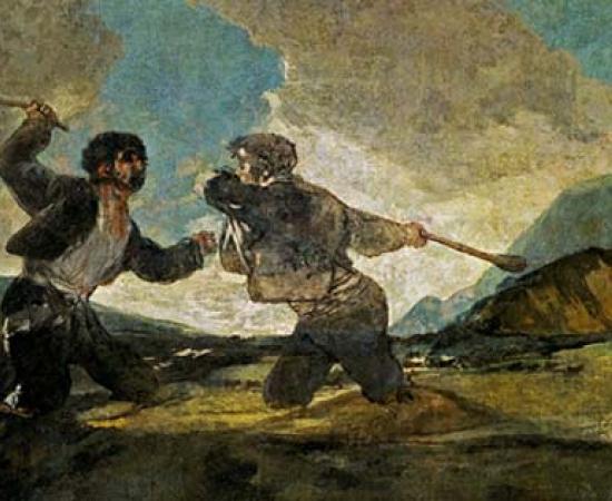 Fight with Cudgels, 1819-1823 by Francisco de Goya