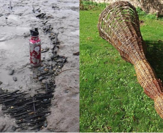 Left: The ancient medieval fishing basket (‘kype’ / ‘putt’) dating back to the 14th century, which was found buried in silt and clay in the Severn Estuary. Right: This is a representation of what the medieval fishing basket may have looked like. Source: Black Rock Lave Heritage Fishery