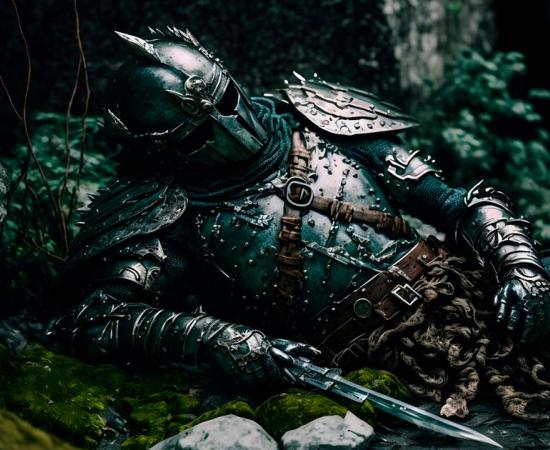 Fallen knight struck by arrows. Source: Jacob / Adobe Stock.