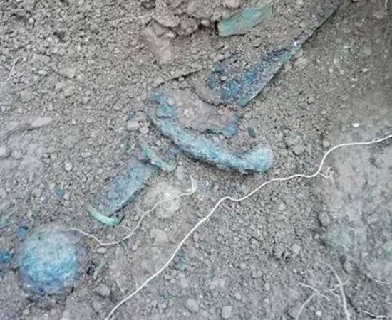 The remarkably well-preserved Medieval sword found in the ruins of a Spanish castle.
