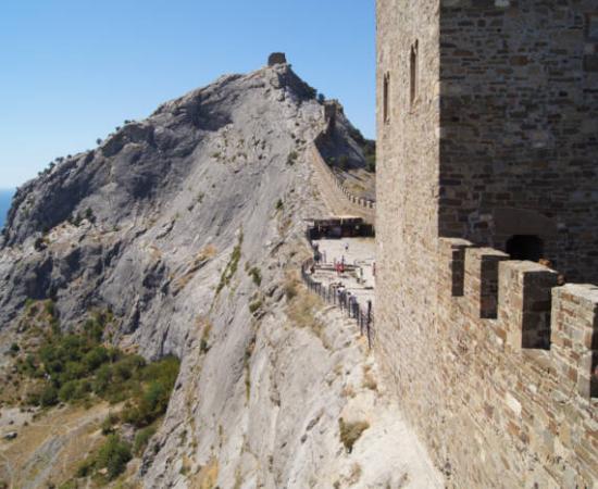Sudak Genoese Fortress walls and towers. 
