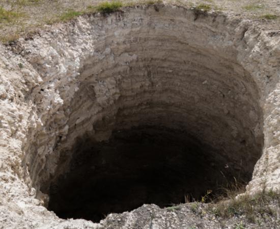 A typical bottomed sinkhole