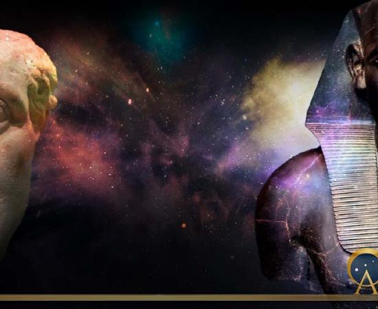 Deriv: Ptolemy as Pharaoh in the British Museum (Stella / CC BY-SA 4.0) and Ptolemy I, Ny Carlsberg Glyptotek, Copenhagen (CC BY-SA 3.0)