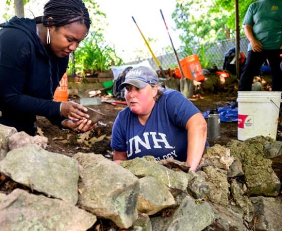 Members of the multi-institutional team at the dig site of what is believed to be the home of King Pompey.	Source: Mathew Modoono/Northeastern University