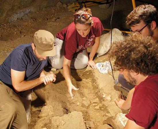 It was here in the Arma Vierana cave in northern Italy where the Mesolithic infant and her shell beads were found by the research team.		Source: Jamie Hodgkins / University of Colorado Denver
