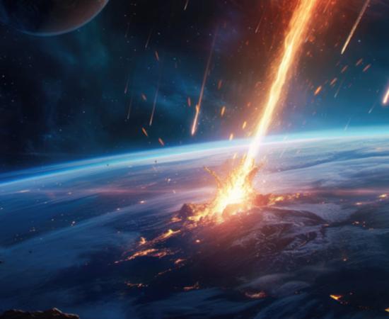 Artist’s impression of a meteor strike.