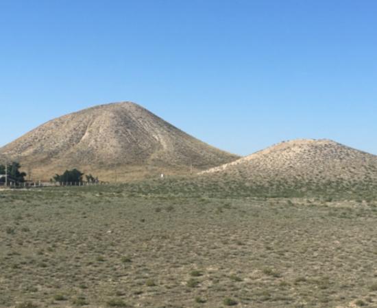 ‘Midas Mound’ Tumulus (left) and Tumulus P at Gordion, Turkey.