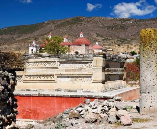 The amazing ruins of Mitla and the San Pablo Church Domes, where high technology is being used to discover the truth behind the legends of subterranean Mitla.	Source: Rafal Cichawa / Adobe Stock