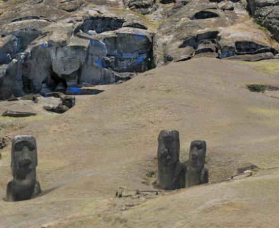 The main quarry of Easter Island, home to nearly 1,000 moai statues.  