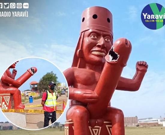 The vandalized Moche phallic statue of Peru will be repaired, and more provocative statues will be added to the landscape around Trujillo.		Source: Radio Yaravi