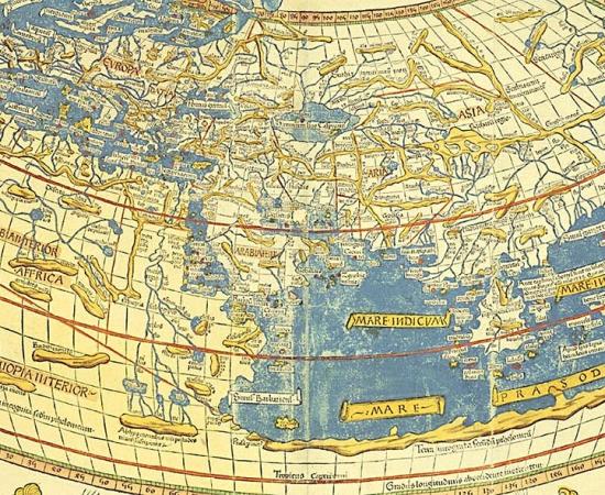 Many think of modern globalization as a corporate phenomenon, linking it to the spread of coronavirus. But in fact, archaeology evidences it began in antiquity up to 5,000 years ago. Pictured: Ptolemy’s Global map. 	Source: British Library	