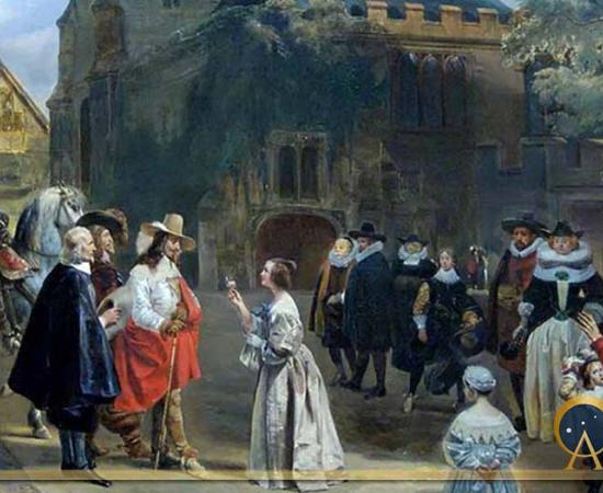 King Charles I at Carisbrooke Castle, as painted by Eugène Lami in 1829 (Public Domain)