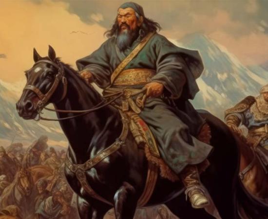 Illustration of a great war leader commanding the vast Mongol army on horseback. Source: Kien/Adobe Stock	