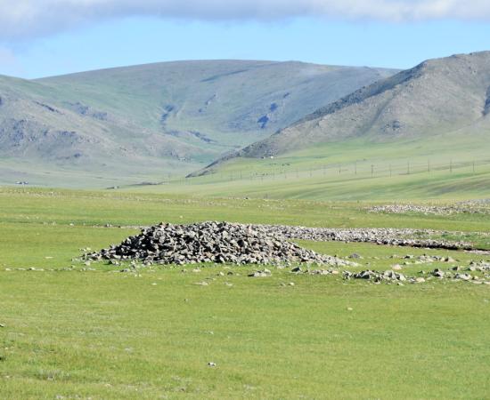 Bronze Age burial mound in northern Mongolia near Jargalant