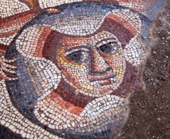 Theater Mask discovered in 2015, Huqoq, Galilee region, Israel. 