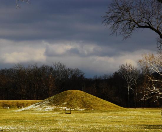 A Hopewell culture burial mound from the Mound City Group in Ohio. 