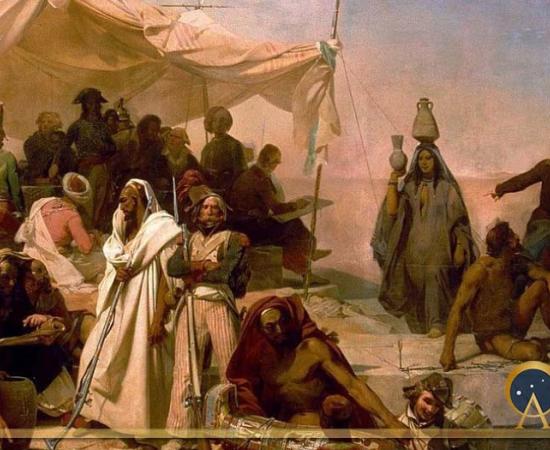 The Egyptian Expedition under the orders of Bonaparte, painting by Léon Cogniet (early 19th century) (Public Domain)