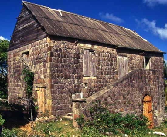 : Ruins of the Haunted Eden Brown Estate Plantation Great House c. 1740 in 1993. 