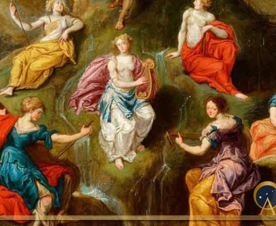 Apollo and the Nine Muses by Simon de Vos (1630) (Public Domain)