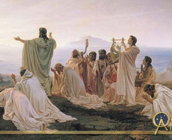 Pythagoreans Celebrate the Sunrise by Fyodor Bronnikov (1869) 