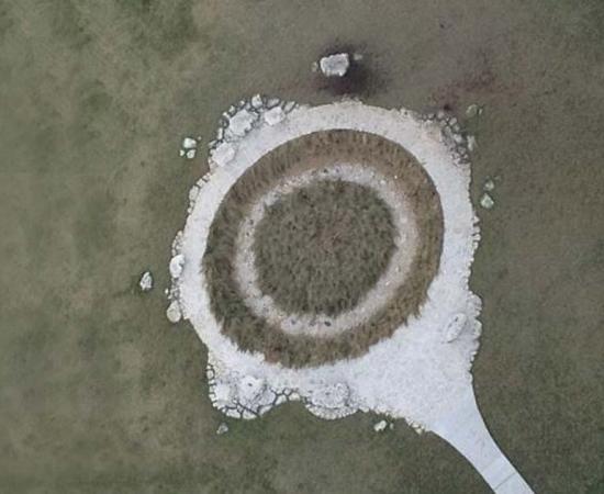 View from the Miami Circle at Brickell Point Site, from a balcony in a neighboring tower.