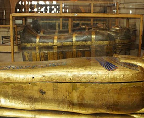 Golden sarcophagus from the ancient Egyptian Yuya and Tuya collection.