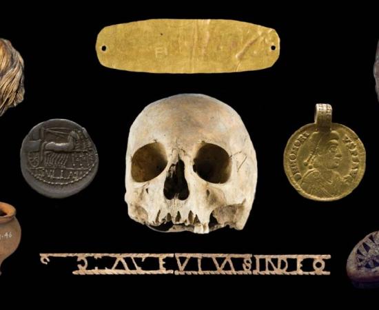 Selection of items from the Yorkshire Museum Collection including the mysterious Roman object. 