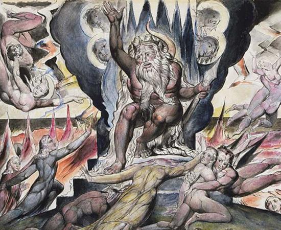 Illustrations to Dante's "Divine Comedy" - "Minos" by William Blake.