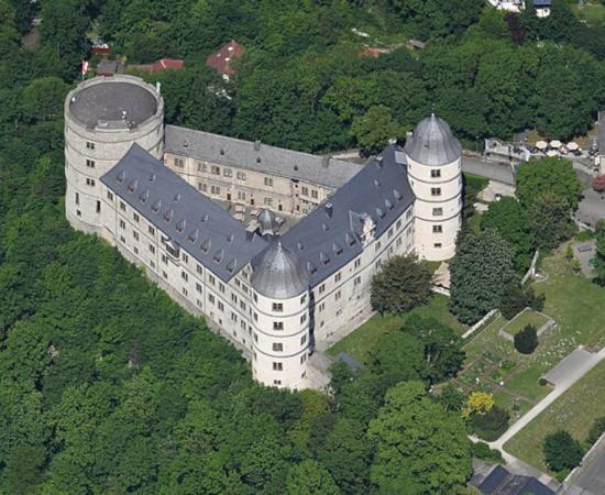 Aerial photograph of Wewelsburg, the castle chosen by Heinrich Himmler to represent the SS and to be the center of occult practices in Nazi Germany. 
