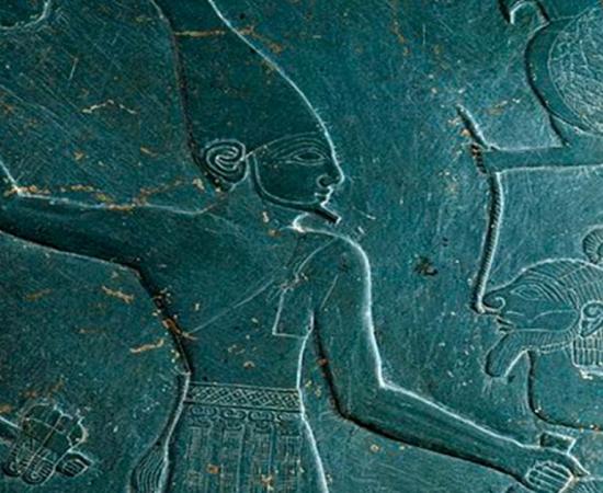 Detail of Narmer smiting an enemy, portrayed on the Narmer Palette, Nekhen, Egypt.	Source: Public Domain