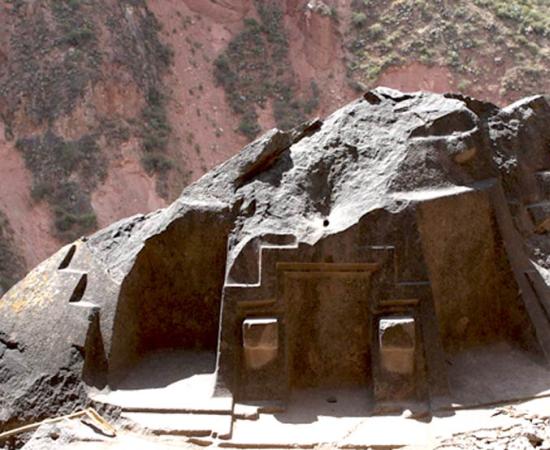 Stone altar at the Ñaupa Iglesia, Peru