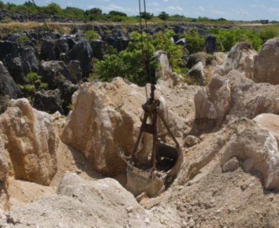 The site of secondary mining of Phosphate rock in Nauru, 2007.        Source: CC BY 2.0