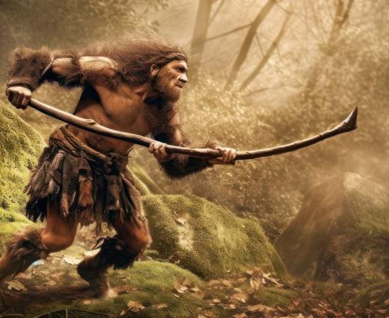 A Neanderthal hunting. Source: Bartek / Adobe Stock.