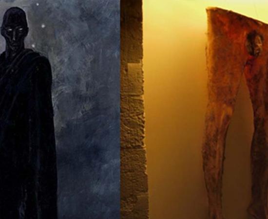 "The Black Man", an aspect of Nyarlathotep as described by H. P. Lovecraft in "The Dreams in the Witch House" (1932). (Jens Heimdahl/CC BY SA 4.0) A replica of necropants at The Museum of Icelandic Sorcery & Witchcraft in Holmavik, Iceland. At the right of the pants is the magical symbol (nábrókarstafur) that is part of the ritual and at its feet are coins. The exhibit is behind glass and lit from above with a harsh yellow light. (Bernard McManus/CC BY 2.0)