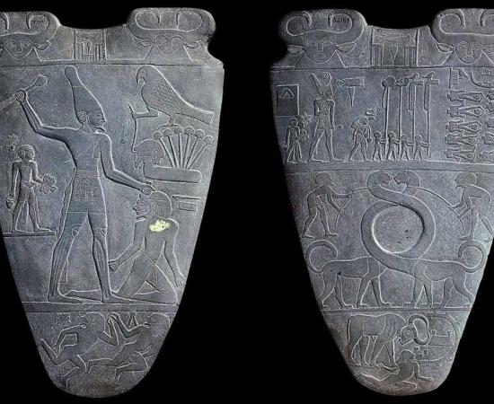 The Narmer Palette discovered at Nekhen. Source: Public domain