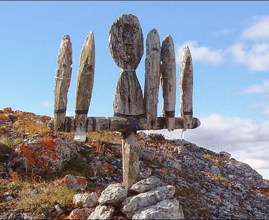 Nenets idol on Bolshoi Tsinkovy island. 