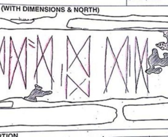 Sketch of the markings found on a block of stone on Orkney 