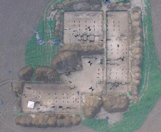 Aerial photo of the excavation area of an Early Neolithic settlement near Vráble in Slovakia                Source: © Nils Müller-Scheeßel / University of Kiel