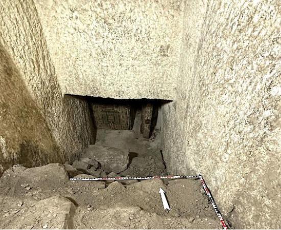 Idi's burial chamber with sarcophagus at the tomb of Djefai-Hapy Asyut, Egypt.