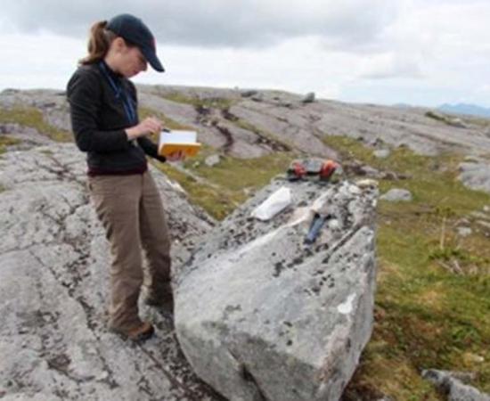 University at Buffalo Ph.D. candidate Alia Lesnek works at Suemez Island.