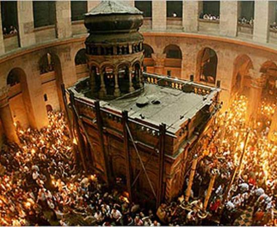 The tomb of Jesus Christ in the Church of the Holy Sepulchre, Jerusalem.