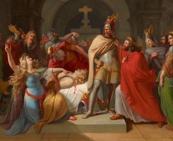 Painting of a key scene in The Nibelungenlied