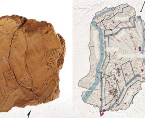 The Nippur map tablet, dating to approximately 1500-1300 BC, shows the ancient Mesopotamian city with remarkable accuracy.