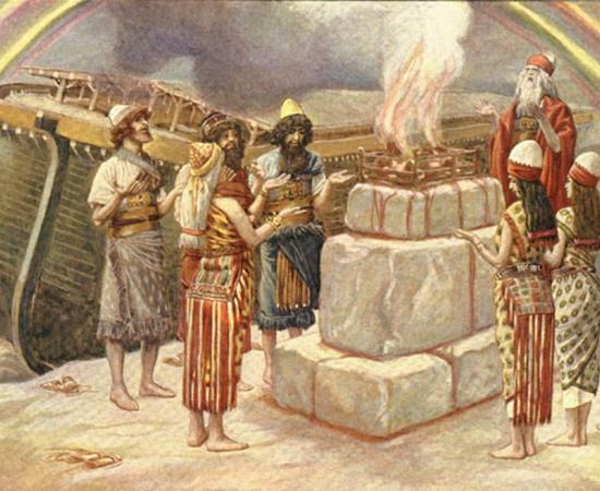Noah's Sacrifice - watercolor circa 1896–1902 by James Tissot