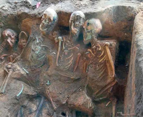 Some of the skeletons found in the Black Death Mass Graves in Nuremberg, Germany. Source: In Terra Veritas