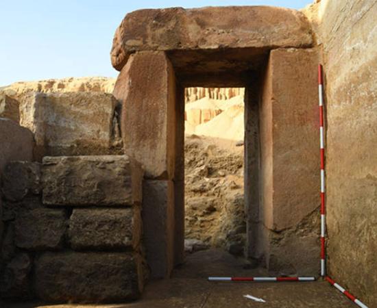 Portal entrance at King Nyuserre's Valley Temple, near Abusir, Egypt