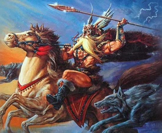 Odin Riding Forth on the Cover of "Legends and Lore" 