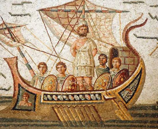 A mosaic scene from Homer's Odyssey in the Bardo Museum, Tunisia.	 Source: Fotokon / Adobe Stock